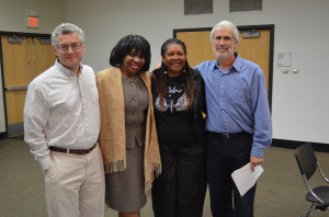 Rose McGee (third from left) with JCA member Dave Snyder, Northside leader Jewelean Jackson, and JCA Executive Director Vic Rosenthal